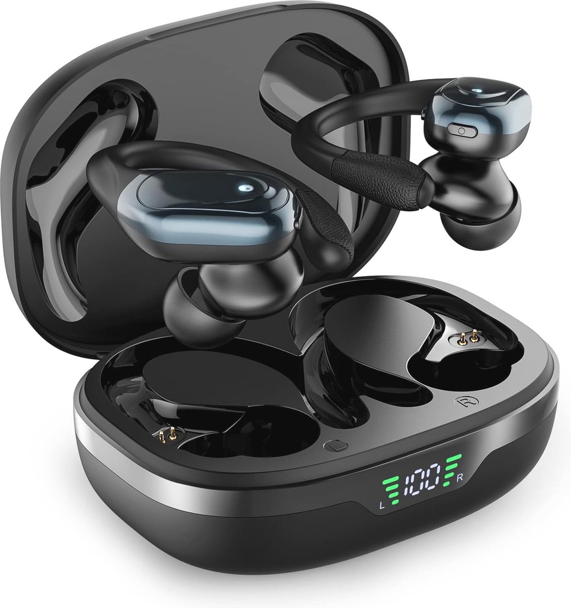 Draadloze Bluetooth In-Ear Hoofdtelefoon voor Sport met Diepe Bas en Oorhaak