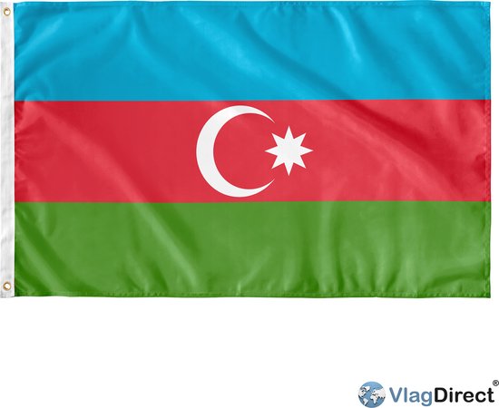 VlagDirect - Drapeau azerbaïdjanais - drapeau azerbaïdjan - 90 x 150 cm.