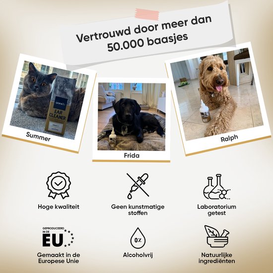 Natuurlijke Oorreiniger voor Honden en Katten - 250 ml - Verbeter de Oorhygiëne en help het verminderen van Oorinfecties - van animigo