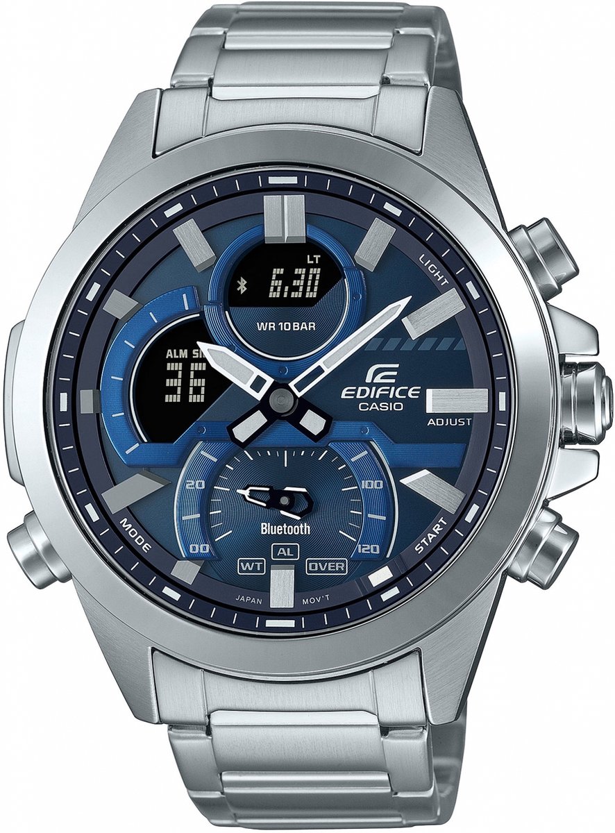 Casio Edifice ECB-30D-2AEF Herenhorloge 46 mm - Zilverkleurig