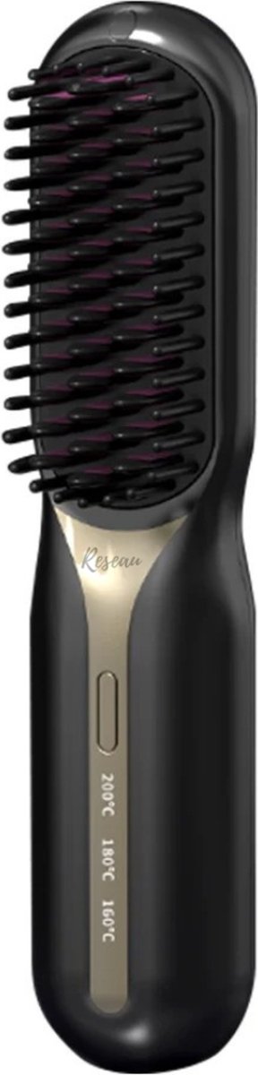 Reseau goods Hitte Borstel Mini Krultang Warmte Borstel Hot Comb Styling Brush Warmteborstel Keramische Stijltang Ook Voor Kort Haar Zwart