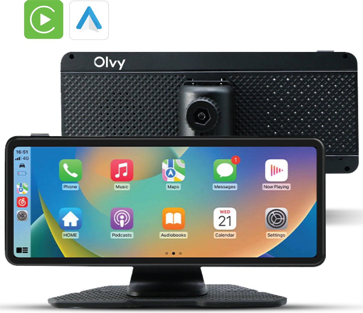 Olvy Carplay Scherm - Geschikt voor Apple & Android - Incl. Achteruitrijcamera - Navigatiesysteem Auto - Draadloos - Touchscreen - Universeel - Multimedia Autoradio - 7 Inch op Prijzenvolger.com