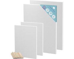 Blank Canvas Frame Set - A4 & A3 Kunst Canvas om te schilderen - Blanco Doeken voor Acryl en Olieverf Schilderen - Set van 4 Schilderij Doeken schildersdoek groot