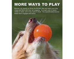 BIONIC Ball - Onverwoestbare Hondenbal voor Sterke Kauwers - Vulbaar & Drijvend - Maat L 8cm - Oranje