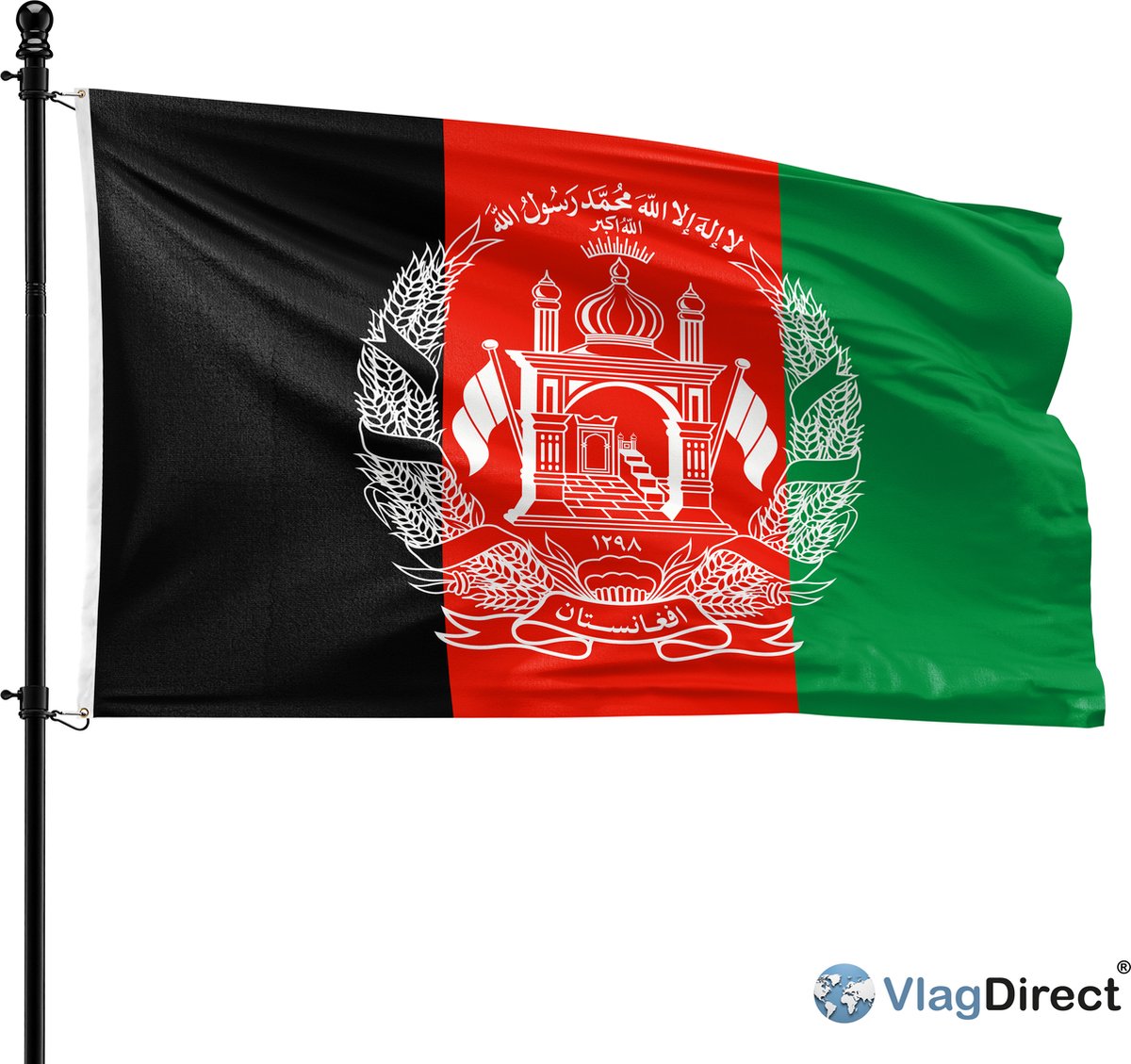 VlagDirect - Afghaanse vlag - Afghanistan vlag - 90 x 150 cm.