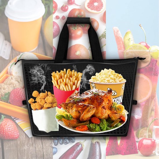 Koeltassen - Lunchtas - Opvouwbare Koeltas - 20 L - 30x27x19 Cm - Isolatie - 300D Oxford-Doek - Handvat Riem - Koeltas - Lunch Bag - GeïSoleerde Koeltas - Picknicktas - Koeltas Lunch - Handtas - Boodschappentas - Zwart - Duurzaam van KOEL — afbeelding 3