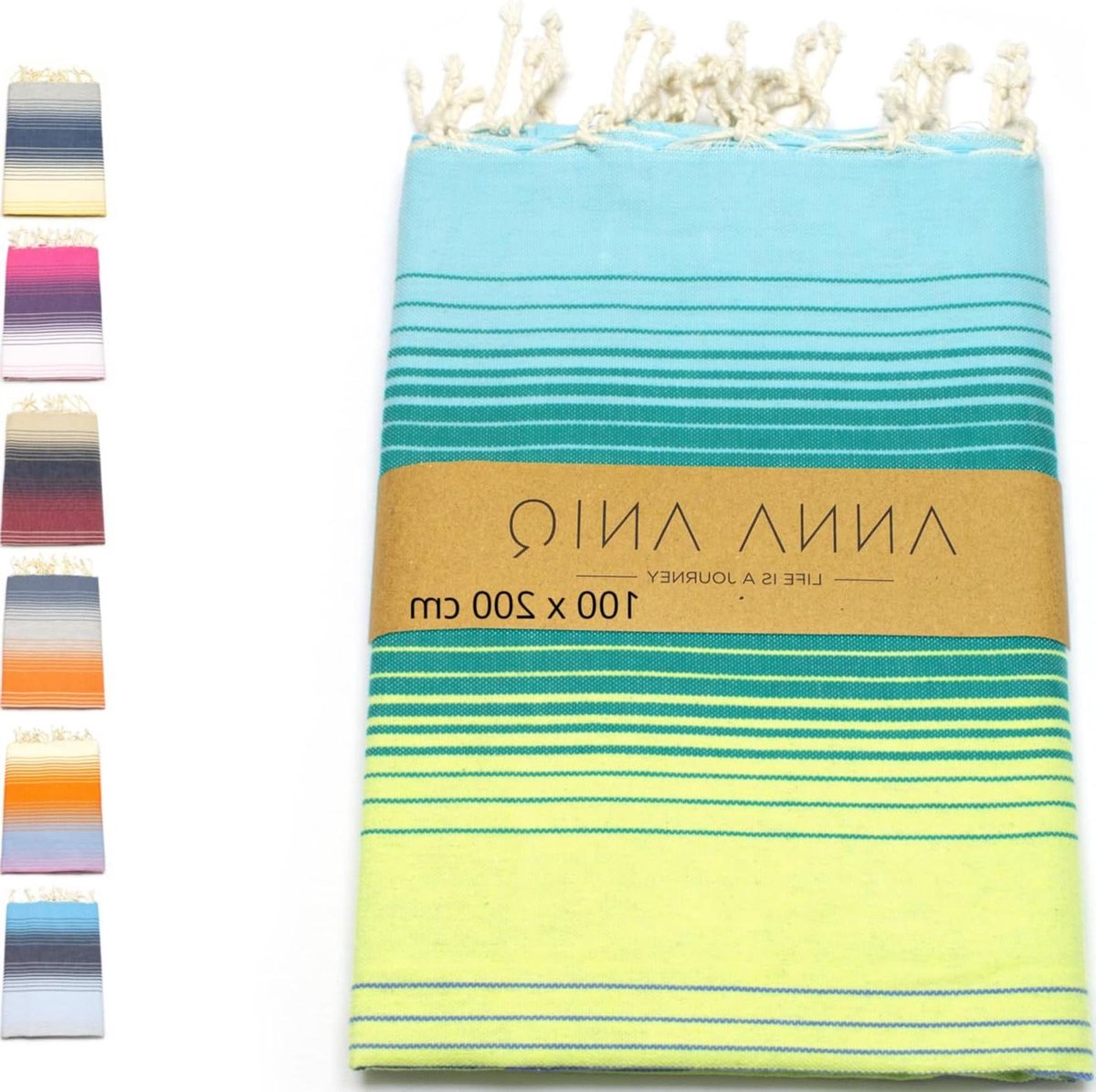 Hamamdoek Fouta saunahanddoek XXL extra groot 197 x 100 cm - 100% katoen uit Tunesië voor 