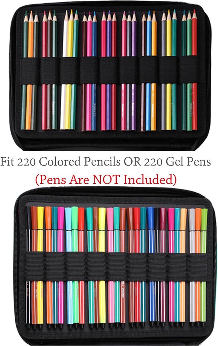 72 Invoegen Draagbare Grote Capaciteit Multi-Layer Potlood Case Houder Pouch Bag Kleurpotloden Organizer voor School Kantoor Tieners Meisjes (Potloden niet inbegrepen