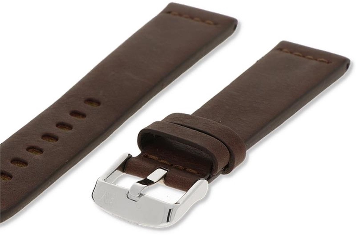 Morellato horlogeband Bramante X4683B90030CR22 - PMX030BRAMAN22 Glad leer Donkerbruin 22mm