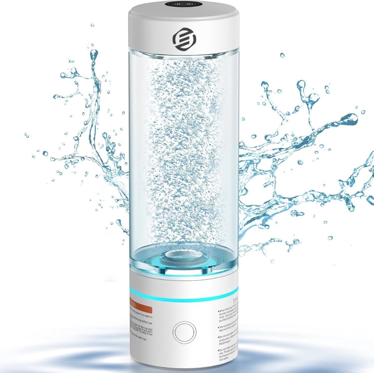 Equivera Hydrogen Waterfles - Hydrogen Generator - Hydrogeen Water - H2 + Hydrogeen - Draagbare Drinkfles - Gezondheid - Incl. E-Book