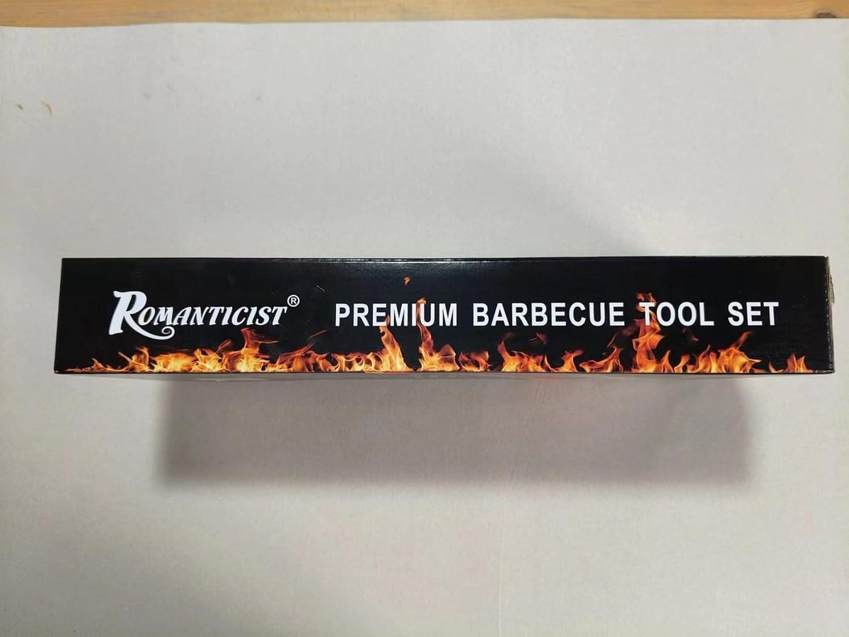 ROMANTICIST Extra dikke RVS grillset voor mannen, set van grilaccessoires voor BBQ in achtertuin, cadeauset met grilltools, met vleesthermometer, in aluminium koffer, 26 stuks, zilver