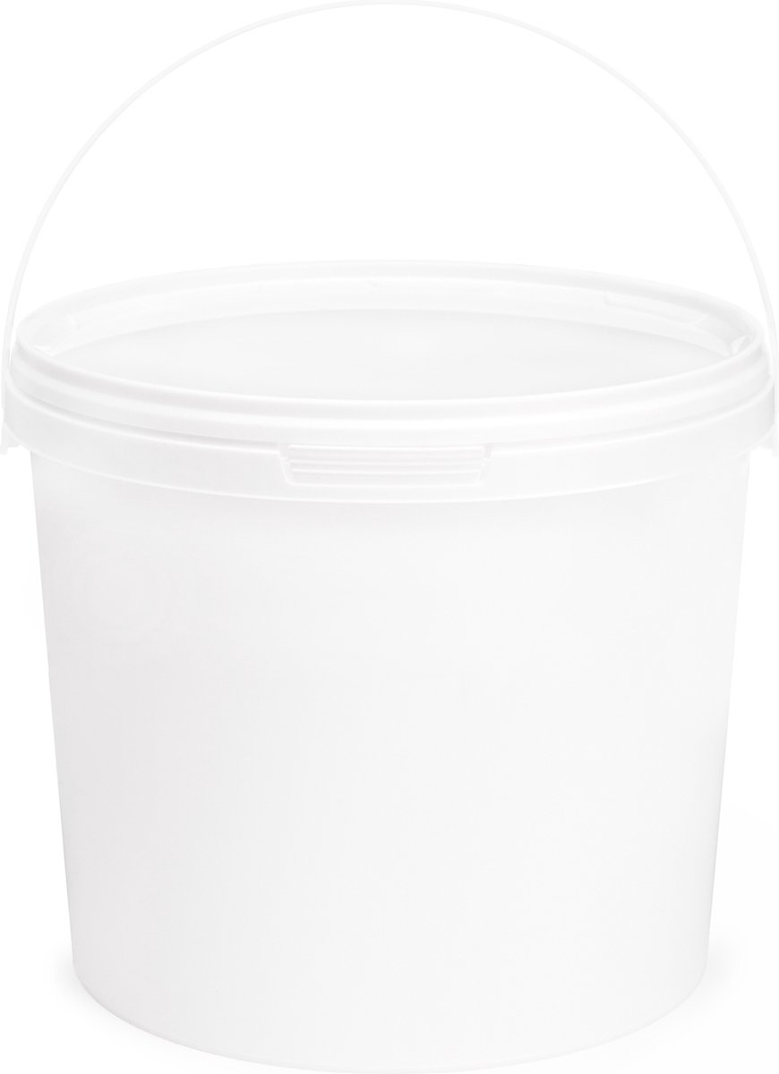 Goedkoopste 5x stuks - 5 L - Garronda Emmer Met Deksel - Verpakkingsemmer - Emmertje - Rond - Wit GD-PL-BIS-Whit