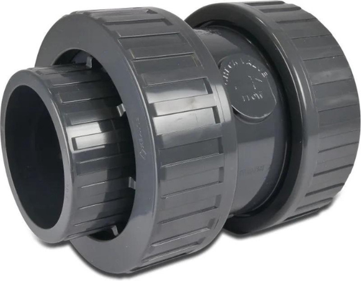Mega Terugslagklep veerbelast PVC-U 110 mm lijmmof 10bar DN80 grijs type 5000