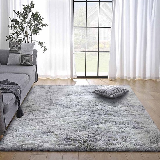 Calore Harig hoogpolig vloerkleed voor de woonkamer, rond, modern