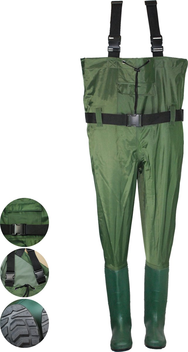Waadpak Nylo/PVC maat 44/45 donkergroen inclusief reparatieset