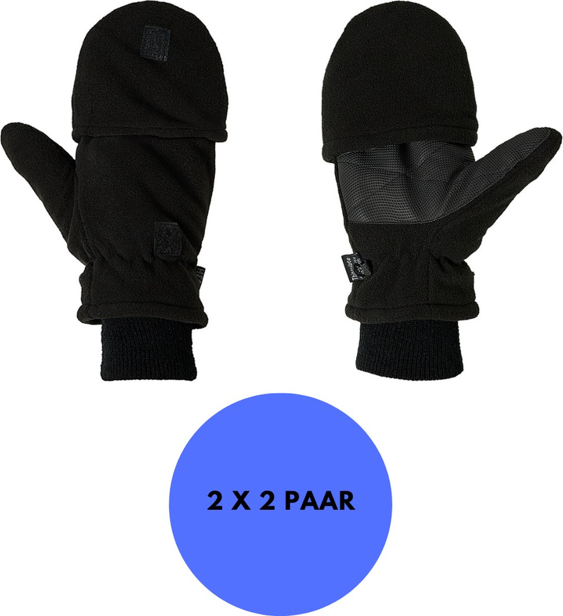 Heatkeeper Thermo Handschoenen fingertop Heren – 2-Paar Zwart