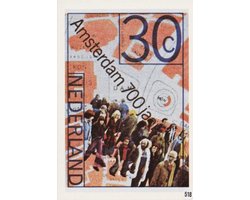 Briefkaart met afbeelding Amsterdam 700 jaar postzegel