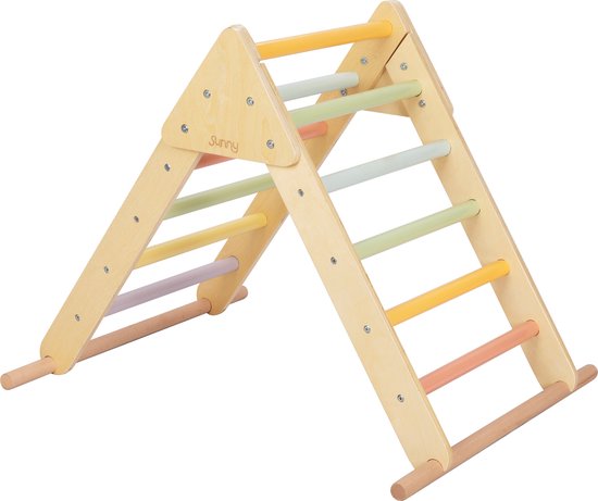 Sunny Charlie 3-in-1 Klimrek van hout Pastel - Montessori speelgoed - Klimboog - Klimdriehoek - FSC Mix van Sunny. — afbeelding 2