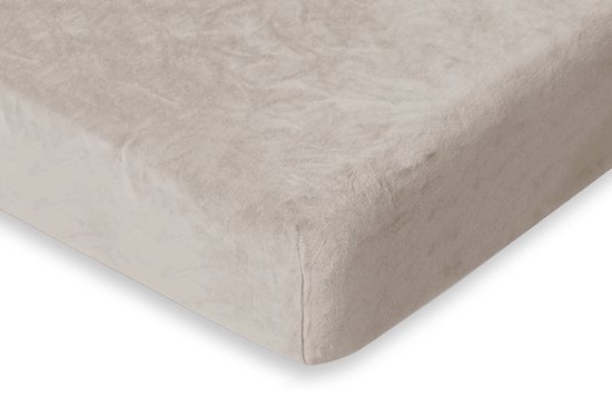 Eleganzzz Hoeslaken 200 gr/ m2 Flanelle Polaire de Haute Qualité 35cm Hauteur d'angle - Beige - 80/90x200 - Draps housses - Simple