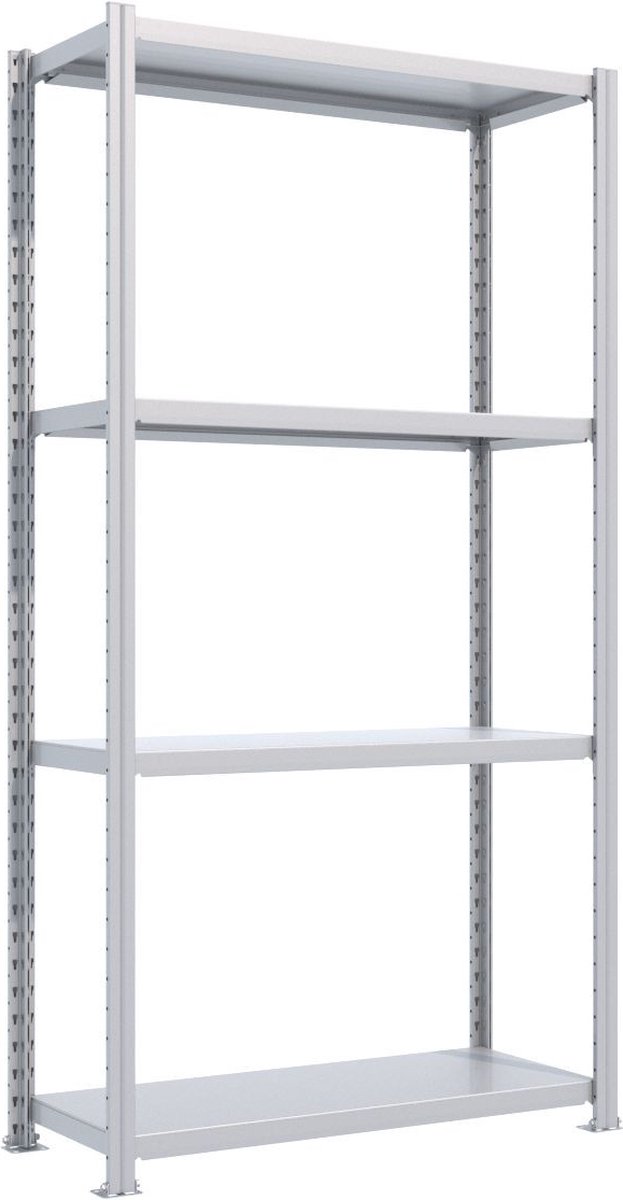 Easy Rack Legbordstelling - 2.000 x 1.000 x 400 mm (HxLxD) - 4 verdiepingen - 200 kg per niveaus - Verzinkt - Professioneel - Industrieel - Voor thuis, kantoor, schuur, winkel of magazijn!