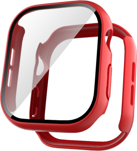 EP Goods - Full Cover/Hoesje - Screen Protector - Geschikt voor Apple Watch Series 10 & Series 11 - 46mm - Hardcase - Protection - Rood