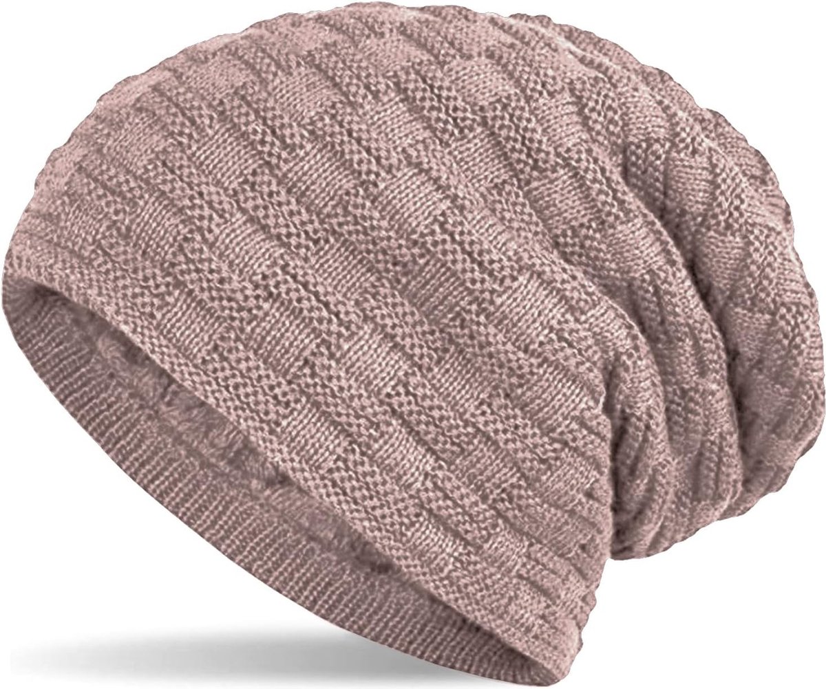 Riokem ® Stijlvolle en Warme Gebreide Muts met Zachte Fleece Voering voor Dames en Heren, Unisex Winter Beanie