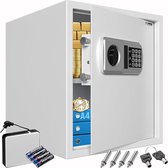 Luxe Elektrische Kluis – Brandwerend – Met Cijferslot & Sleutel – Voor Thuis en Kantoor – Extra Safe – XXL – Grijs