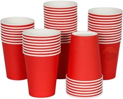 KURTT 200 Koffiebekers to go - Koffiebeker karton rood - 8oz/200ml - drinkbekers, wegwerpbekers, papierenbeker
