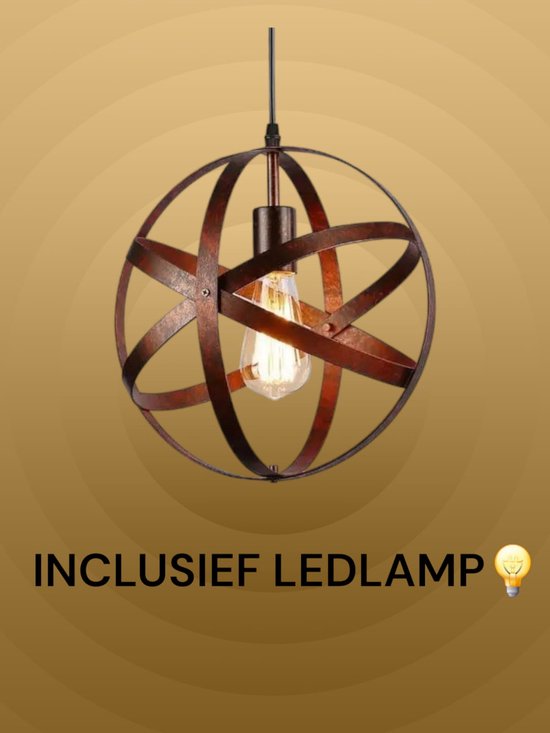 Foto: Mogi products vintage design hanglamp inclusief led lamp tijdloos sfeervol en stijlvol 