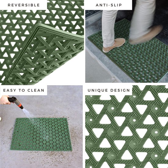 ILOVE2RECYCLE.com | paillasson | fonctionnel et décoratif | dedans dehors | 49x75 | vert