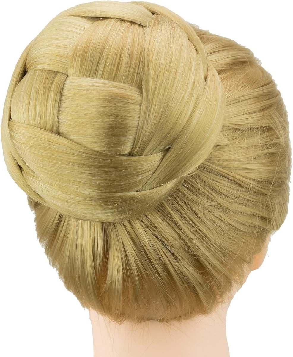 Gevlochten Chignon Danser Haar Cover Donut Haarstukken Accessoires Scrunchies Knot Pruik Opgestoken Huwelijksfeest Medium Size (As blond)