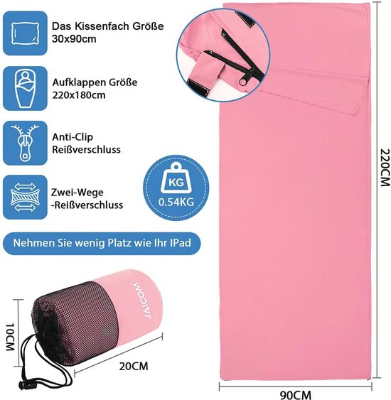 Ultralichte Huttenslaapzak voor Reis, Compact en Ademend, Ideaal voor Zomer en Backpacking van Quechua — afbeelding 2