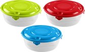 12x Contenant pour bouillon / nourriture 1,2 litre plastique transparent / plastique - Moscou - Contenant alimentaire hermétique / hermétique - Mealprep - Conserver les repas
