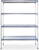 HENDI Aluminium opbergrek – 4 planken – Verstelbare voeten – 1280x405x1685 mm