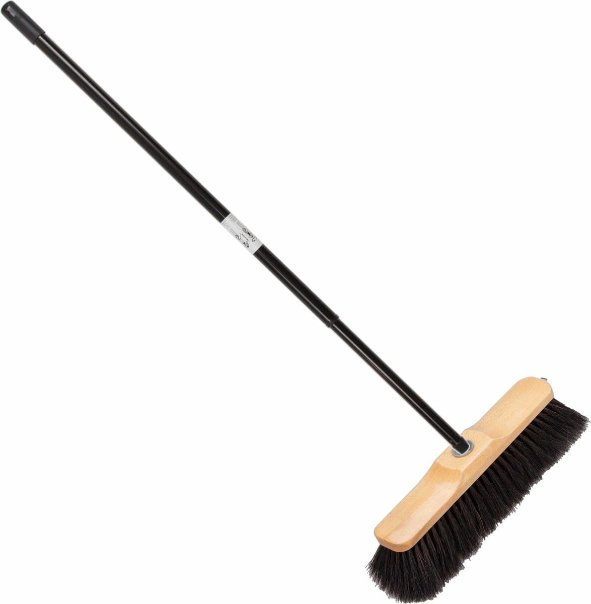Goedkoopste Houten binnenbezem 28 cm inclusief metalen telescoopsteel zwart 80 - 130 cm - Zachte kamerbezems