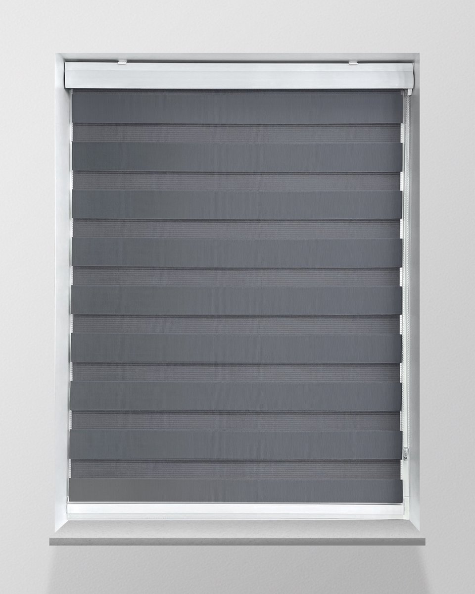 Raamdecoratiemagazijn.nl Duo Rolgordijn Lichtdoorlatend - Grijs - 100x175cm