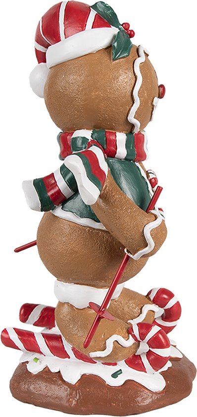Clayre & Eef Figure de Noël Bonhomme en pain d‘épice 12x11x21 cm Marron Plastique