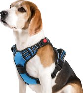 JAXY Harnais pour chien - Harnais pour chien - Harnais pour petit chien - Harnais en Y pour chien - Harnais pour chien - Harnais anti- Trek pour chien - Réfléchissant - Taille M - Blauw