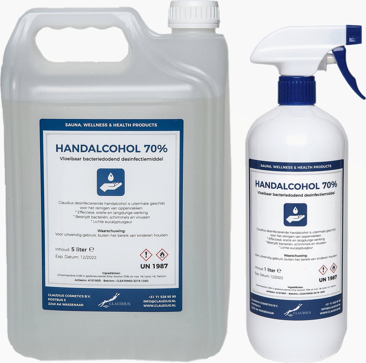 Goedkoopste Handalcohol spray 70 - 5 liter 1 liter met spraykop
