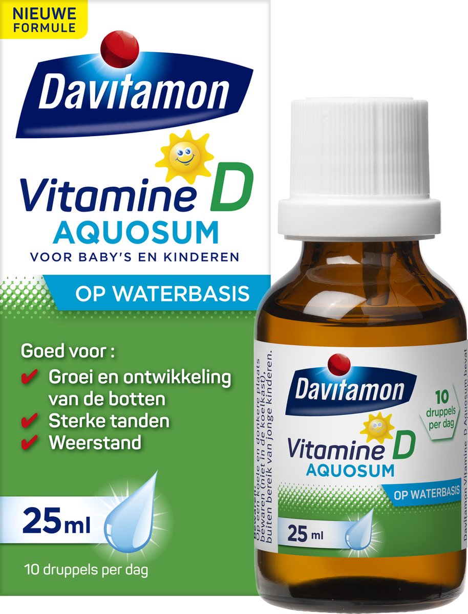 Goedkoopste Davitamon vitamine D Aquosum – bevat vitamine D3 - vitamine D baby op waterbasis - 25 ml