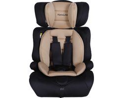 MamaLoes Saar - i-Size Autostoel - 76-150 cm - Beige - Verstelbare Hoofdsteun - Verwijderbare Rugleuning & 5-Punts Gordel - 3 tot 12 jaar