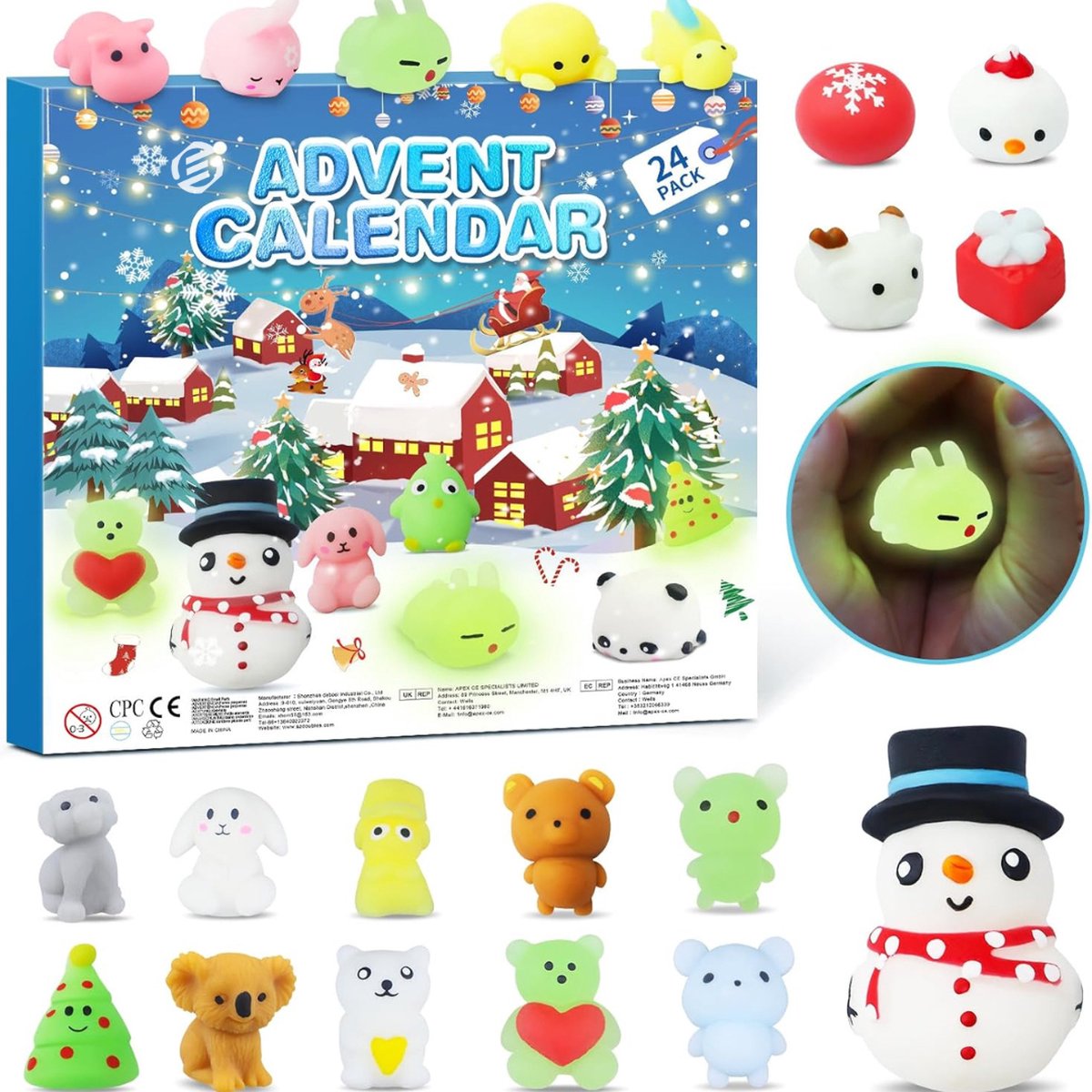 Equivera Adventskalender - Adventskalender 2024 - 24 Dagen Aftelkalender - Kerst Adventskalender - Kerstcadeau - Sinterklaascadeau - voor Kinderen en Volwassenen - 24 Verrassingen