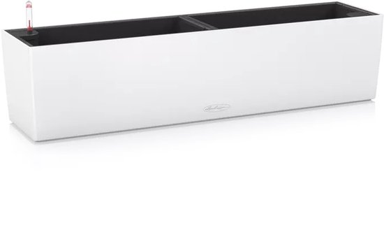 LECHUZA BALCONERA Color 80 - Plantenbak - met uitneembare binnenbak - met bewateringssysteem - ALL-IN-ONE set met LECHUZA-PON - wit