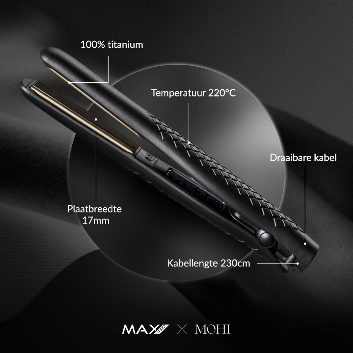 Max Pro XS Mini Stijltang - voor Kort Haar - Ideaal voor op - afbeelding 3