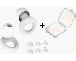 Festival Oordopjes - Oordoppen Muziek - Oordoppen Snurken - Earplugs - Wit - SNR 26 dB Demping - Inclusief Doosje - Oordopjes Slapen - Oordoppen Slapen Siliconen - Oordopjes Sport - 8 Dop