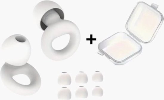 Festival Oordopjes - Oordoppen Muziek - Oordoppen Snurken - Earplugs - Wit - SNR 26 dB Demping - Inclusief Doosje - Oordopjes Slapen - Oordoppen Slapen Siliconen - Oordopjes Sport - 8 Dop