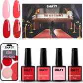 SHATY® Red Carpet BIAB Starter Pakket Set – 4x Rode Builder in a Bottle – BIAB Gelnagellak – HEMA & TPO Free – Nagel Builder Gel