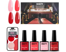 SHATY® Red Carpet BIAB Starter Pakket Set – 4x Rode Builder in a Bottle – BIAB Gelnagellak – HEMA & TPO Free – Nagel Builder Gel