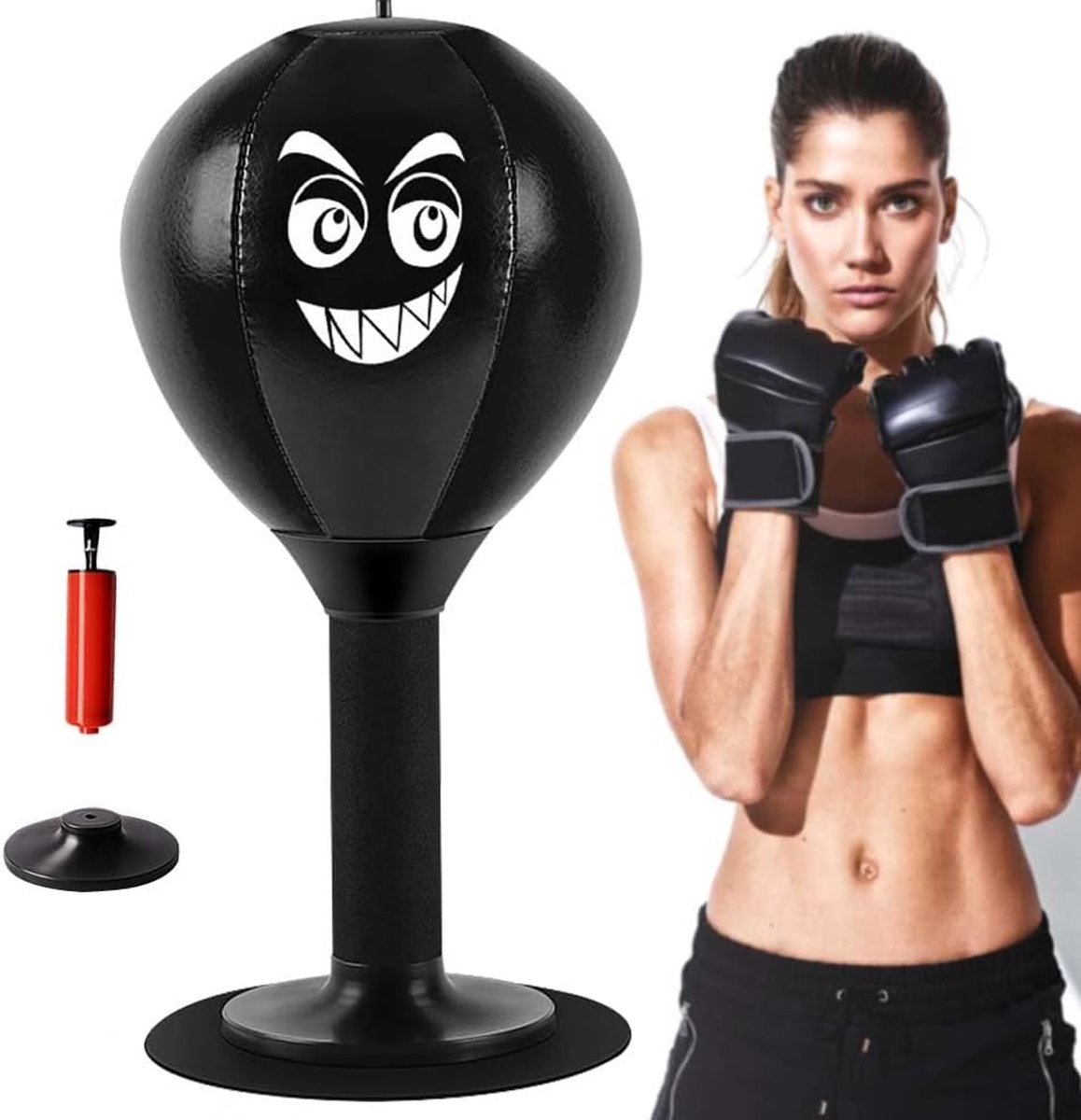 Riokem ® Anti-Stress Boksbal voor Bureau met Zuignappen voor Kinderen en Volwassenen
