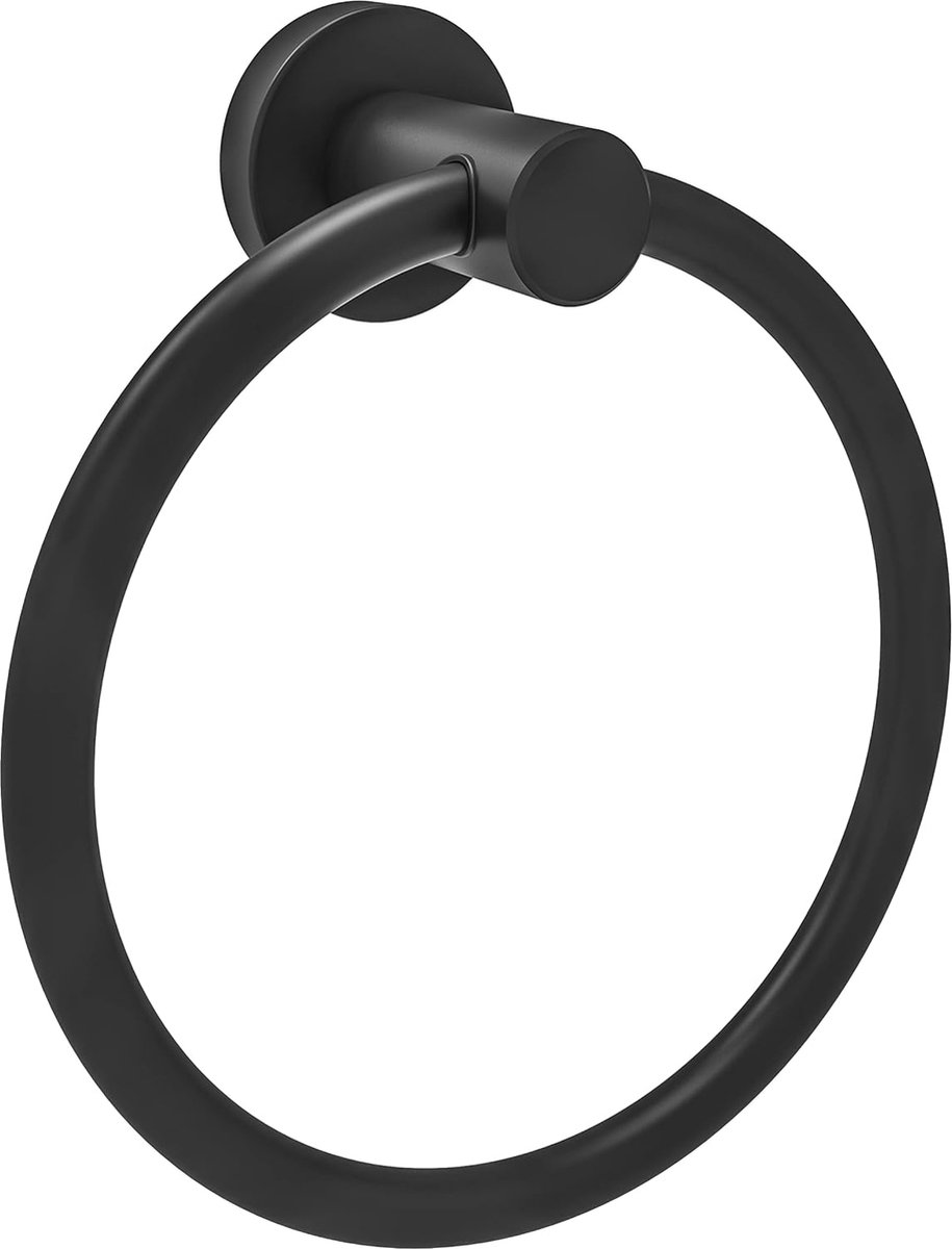 1 stuk Handdoekring Ø 16.5 cm Handdoekring Handdoekrek Badkamer Accessoires Zwart roestvrijstalen handdoekring ronde handdoekring badkamer handdoekring Montageschroeven inpakken